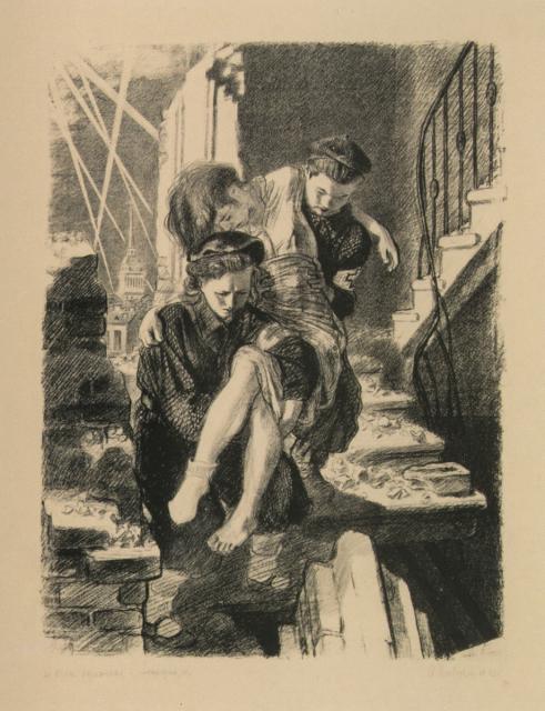 Пахомов А.Ф. В очаге поражения. Из серии "Ленинград в дни блокады". 1942 Пахомов А.Ф. В очаге поражения. Из серии "Ленинград в дни блокады". 1942